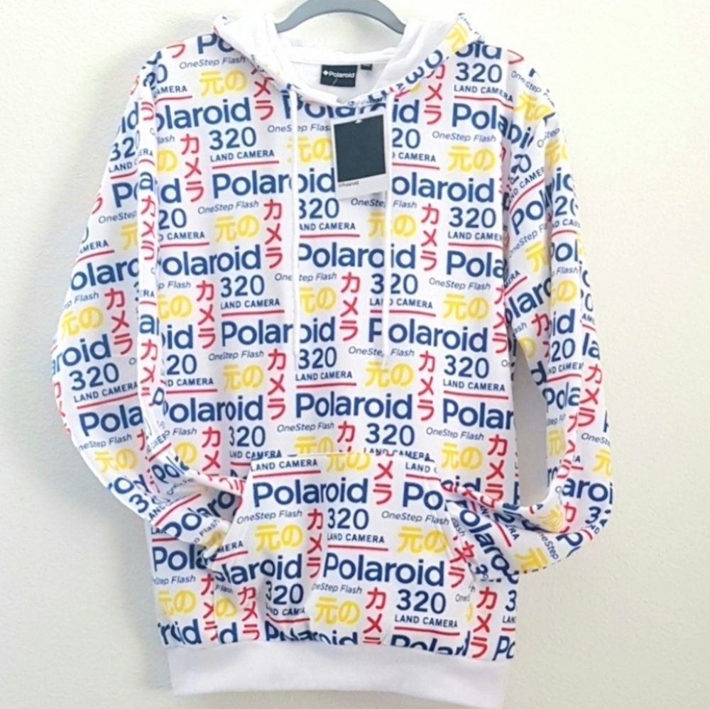 Polaroid mix logo hoodie size small rare! Unisex medium weight